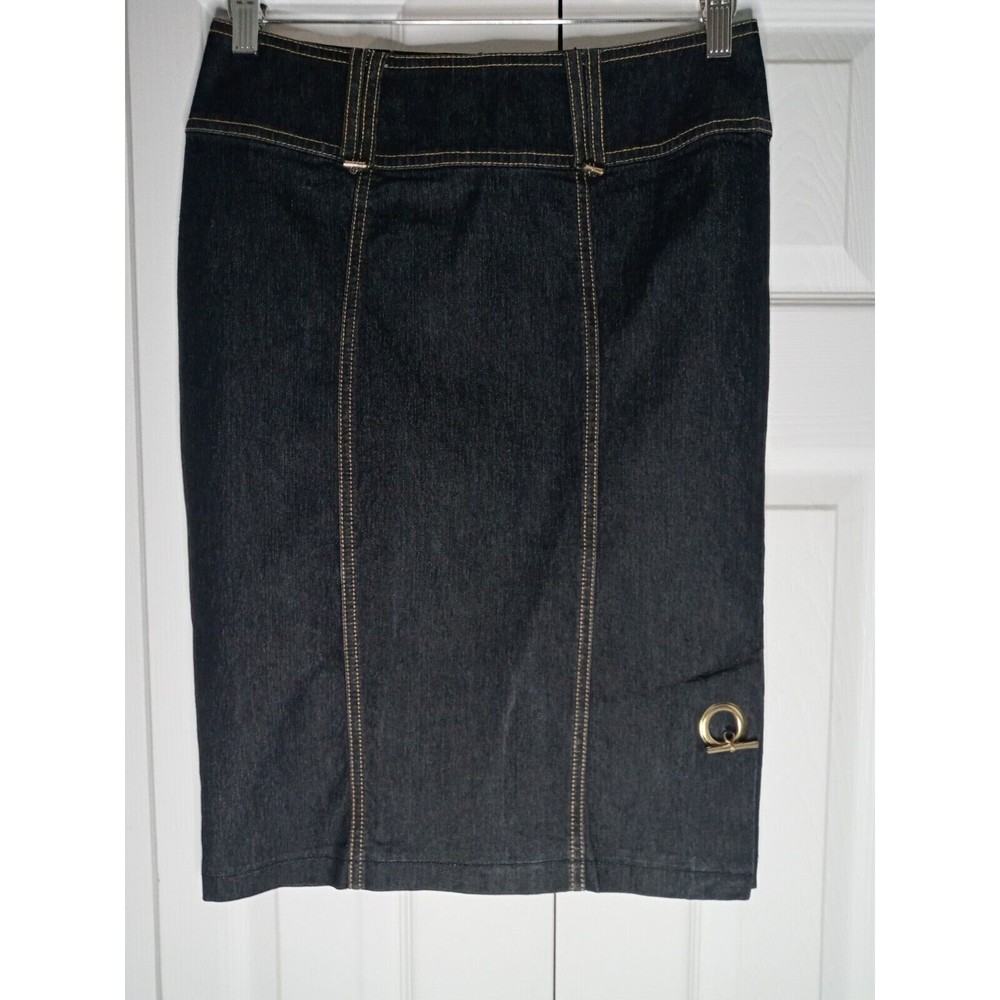 BISOU BISOU Denim Dark Wash Blue Jean Pencil Skirt, Size 4